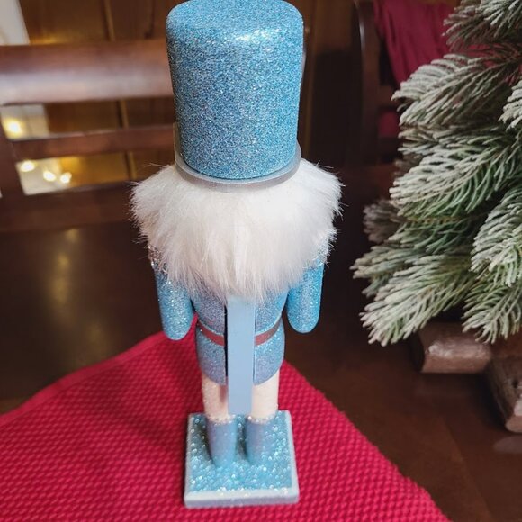 Blue Christmas Nutcracker Soldier Holiday Decor Wooden Statue Xmas Decoration - Picture 10 of 11